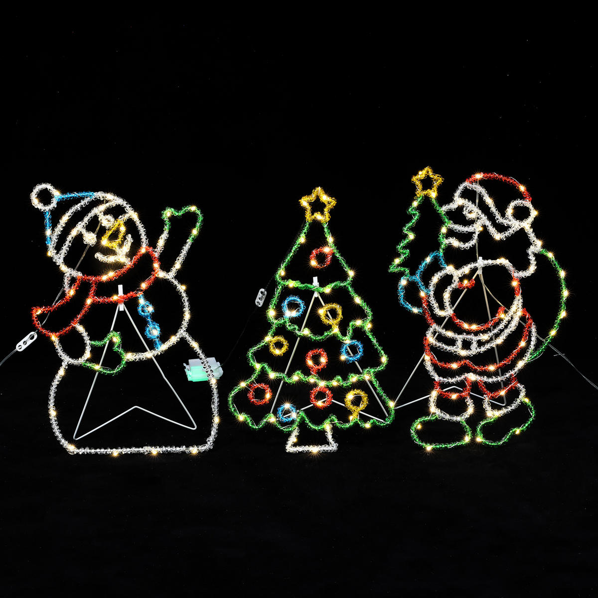 LED Weihnachtsdeko HTHD0277 - Multicolor, Kunststoff/Metall (2/42/39cm) - Hometopia