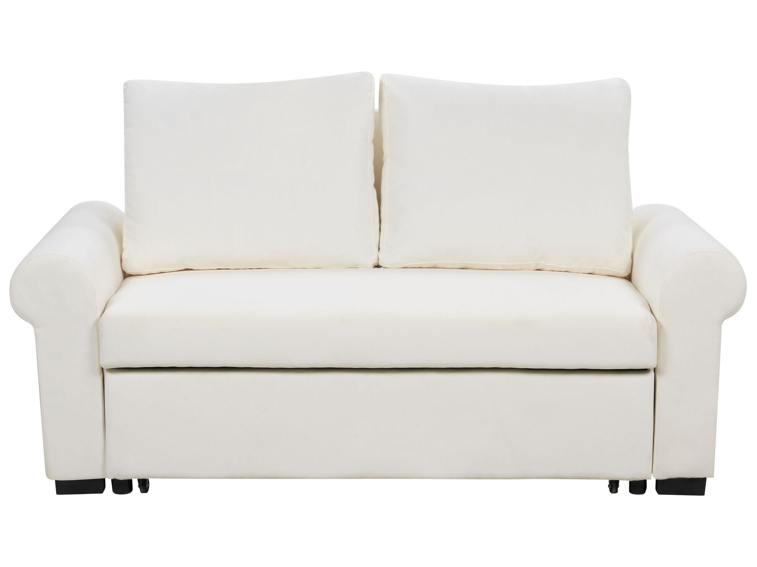 2-SITZER-SCHLAFSOFA Leinenoptikcreme Silda - Weiß, Textil (173/92/93cm) - Beliani