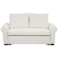 2-SITZER-SCHLAFSOFA Leinenoptikcreme Silda - Weiß, Textil (173/92/93cm) - Beliani
