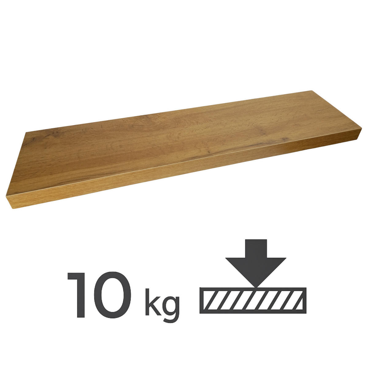 WANDREGAL Holzoptik Erlefarben 2er Set 60x20x4 cm - Erlefarben, Holzwerkstoff/Metall (20/3.8/60cm) - Begryf