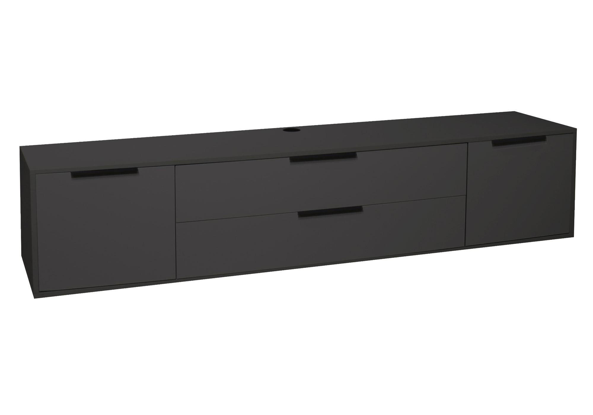 LOWBOARD Erna 216x45x47 Anthrazit matt Lack - Anthrazit, Holzwerkstoff (216/47/45cm) - 58aufmkessel