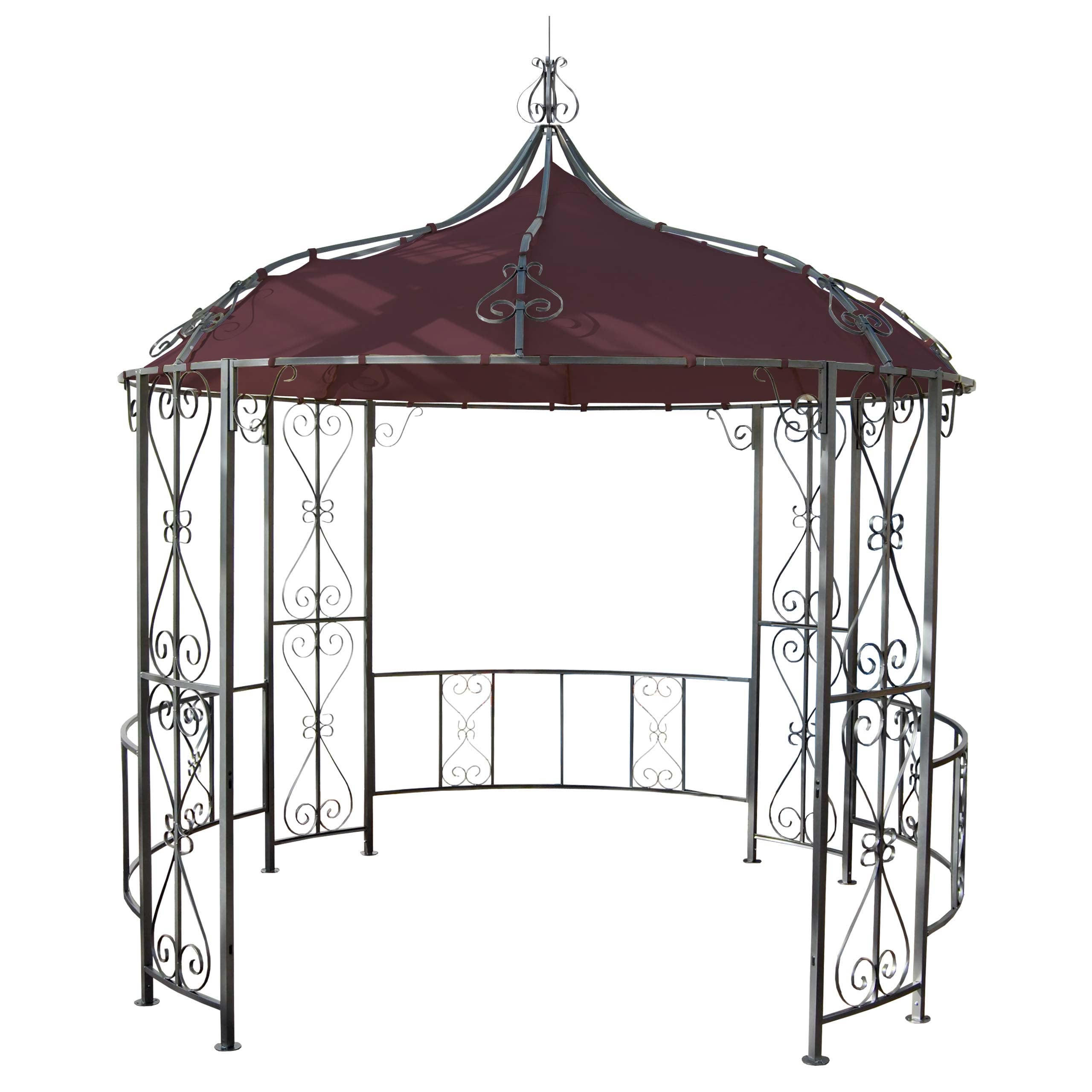 PERGOLA Almeria 330x300x300cm Rundpavillon Rot-Braun - Braun, Metall (300/330/300cm) - BERLINLODGE
