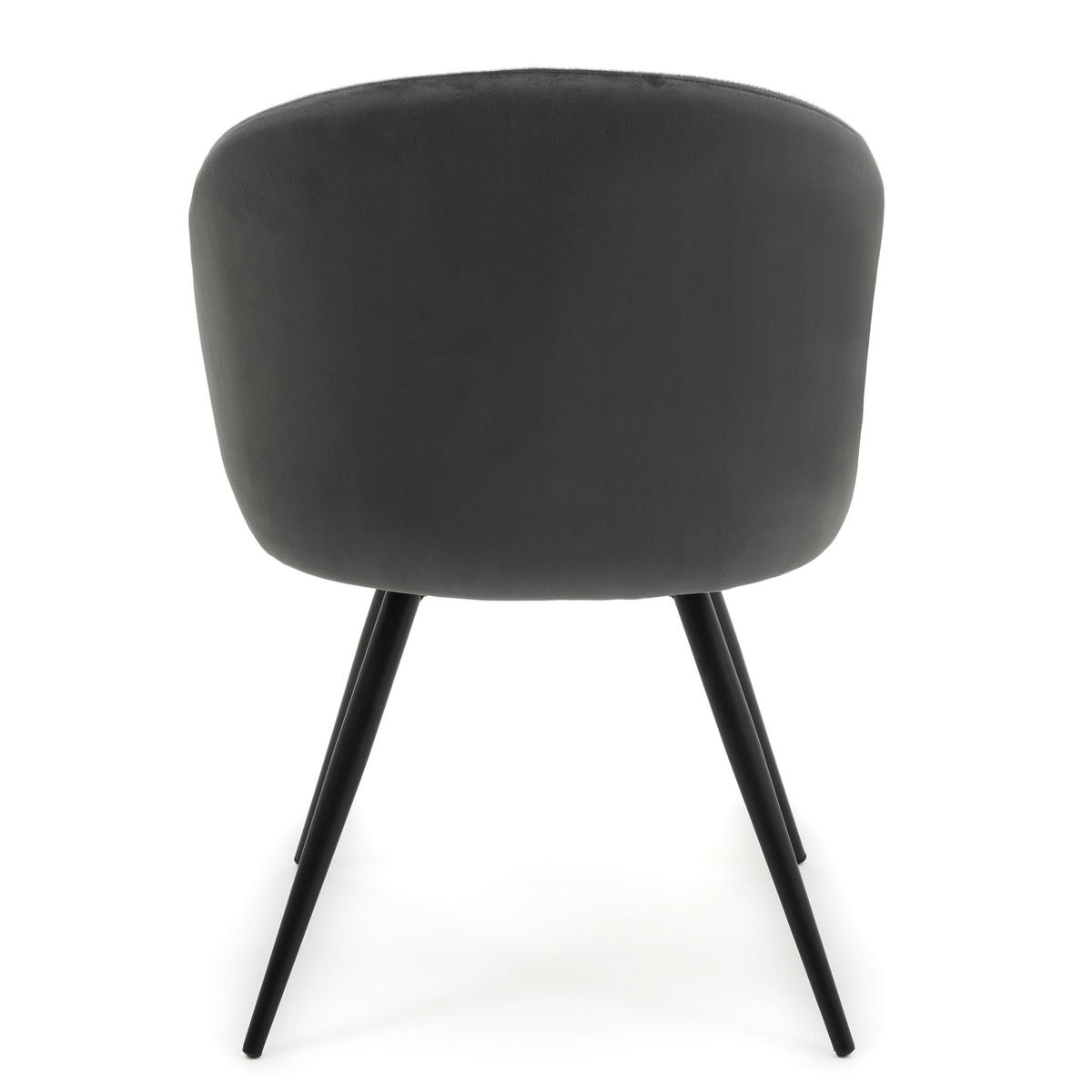 STUHL MODENA drehbar gepolsterter mit Steppung - grau - Samt Velour - Schwarz/Grau, Textil/Metall (57/80/59cm) - NEW HOME