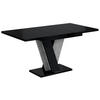 ESSTISCH ausziehbar 120 -160x90x75 cm - Hochglanz Schwarz/Betonoptik - INEY - Schwarz Hochglanz, Holzwerkstoff (120/90/75cm) - ALTDECOR