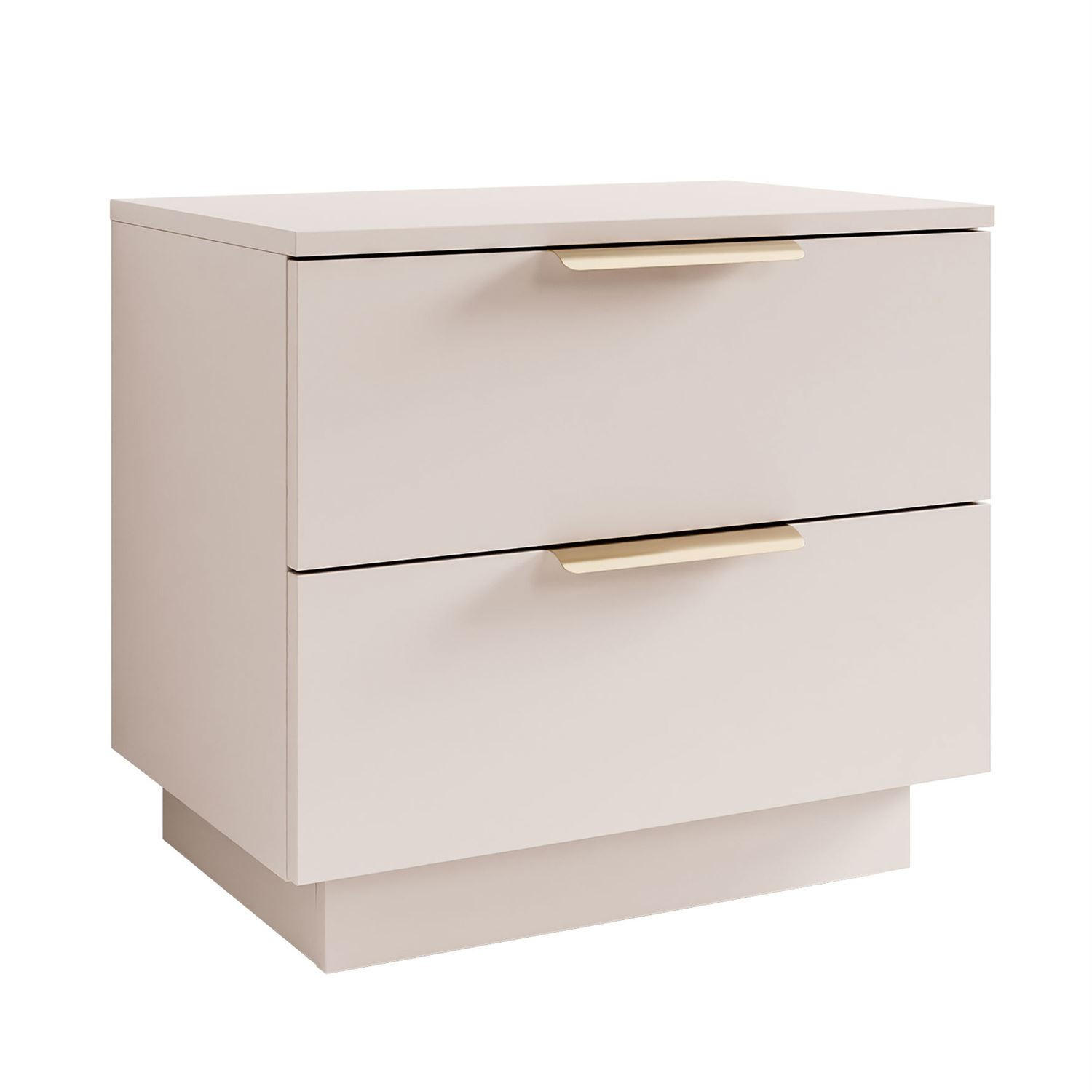 NACHTKOMMODE LINA KASCHMIR 2S LED auf Sockel goldener Chromgriff - Kaschmir, Holzwerkstoff (55/50/37cm) - Lookway
