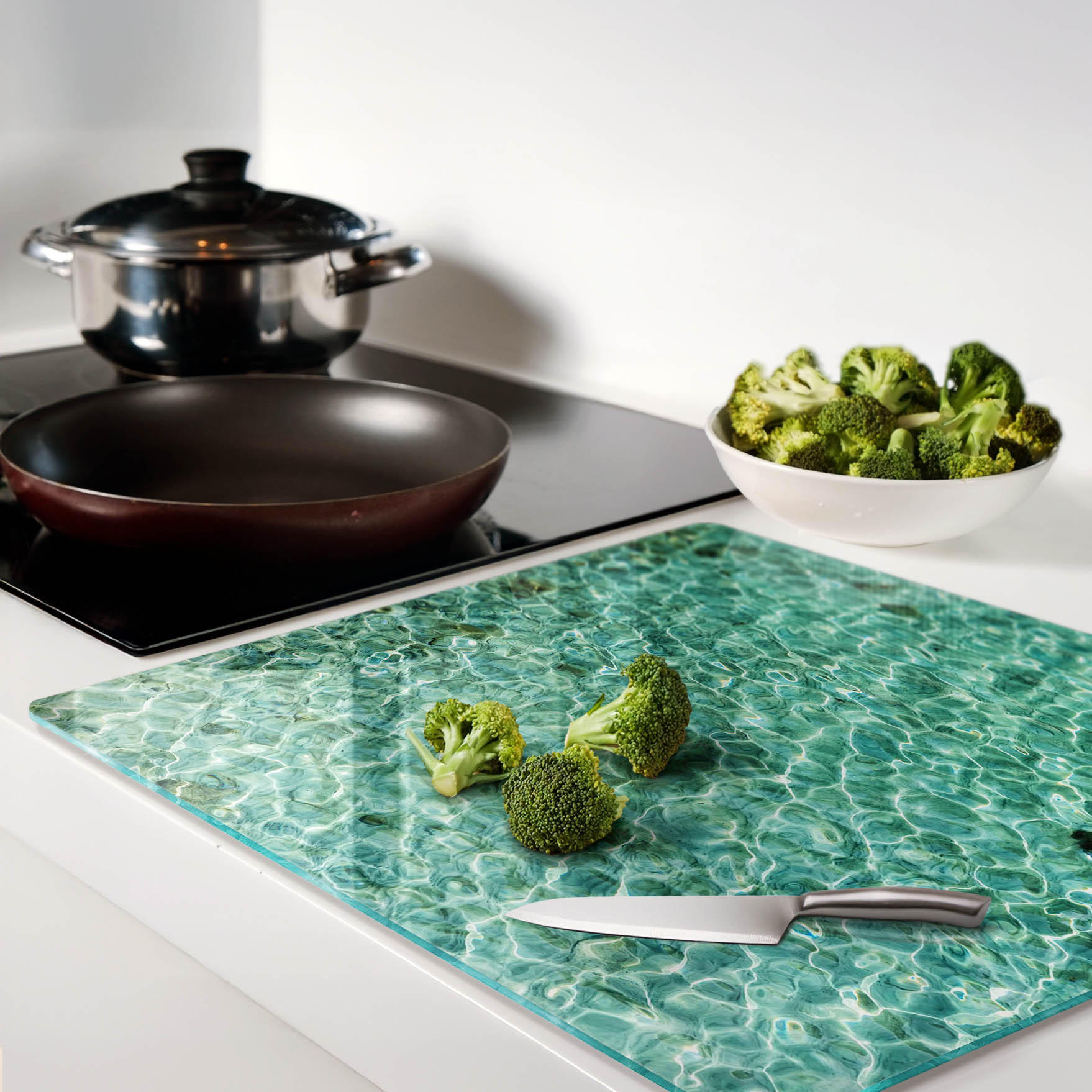 Thumbnail - Tulup Glasplatte, Grün, Glas, 60x0.4x52 cm, Küchen, Küchenelektrogeräte, Herde, Herdabdeckplatten