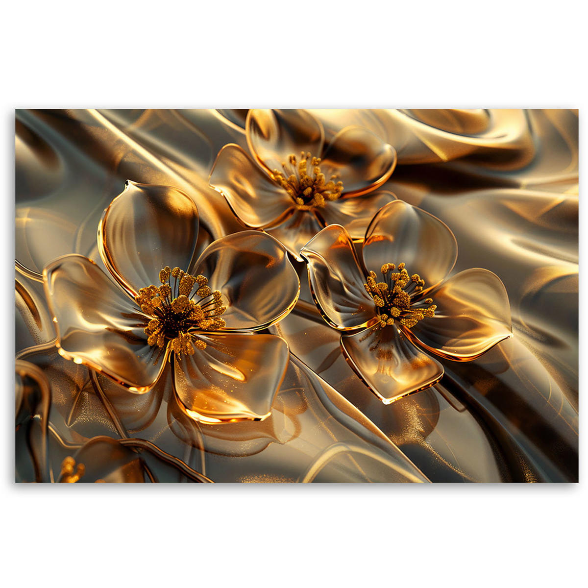 KUNSTDRUCK Gold 90/60 cm - Goldfarben, Textil (90/60cm) - KUNSTLOFT