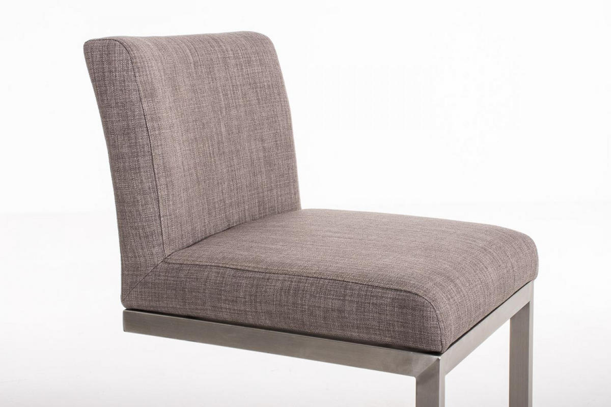 BARHOCKER Stoff Grau - Chromfarben/Grau, Textil/Metall (42/104/48cm) - CLP