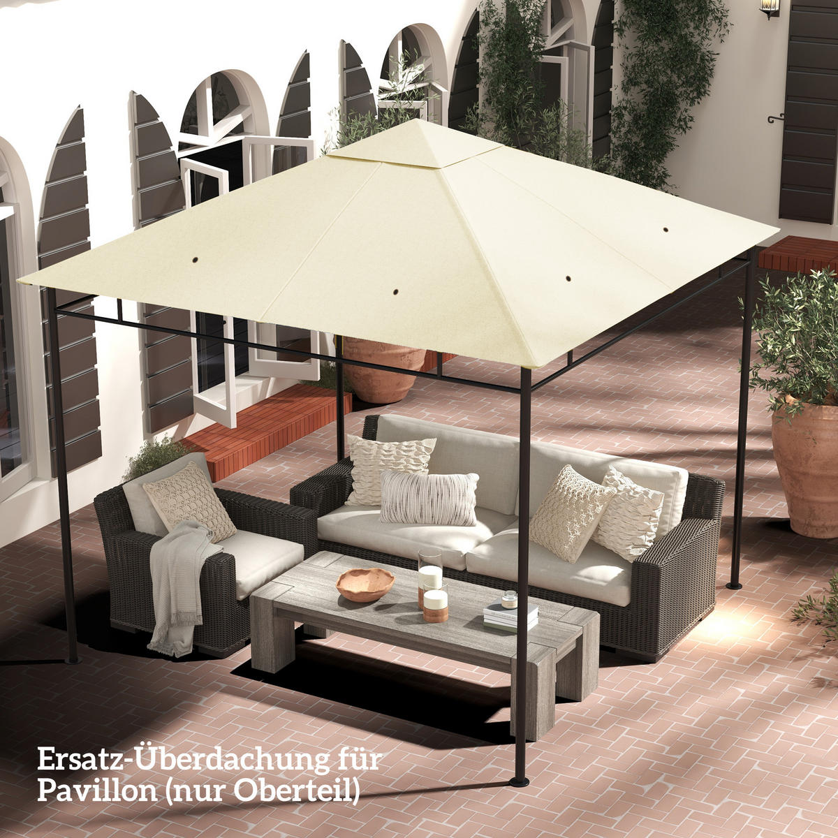 PAVILLON-ERSATZDACH aus Polyester Cremeweiß - Creme, Textil (295/1/298cm) - Outsunny