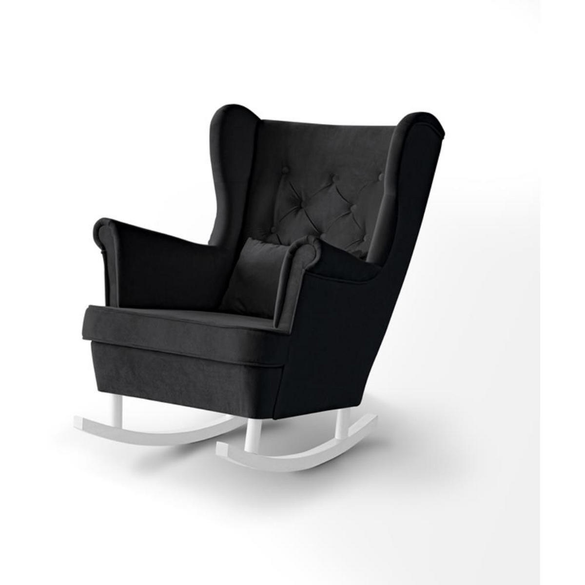 SCHAUKELSTUHL Fabio schwarz mit Weiß Beinen - Schwarz/Weiß, Textil (82/103/108cm) - Beautysofa