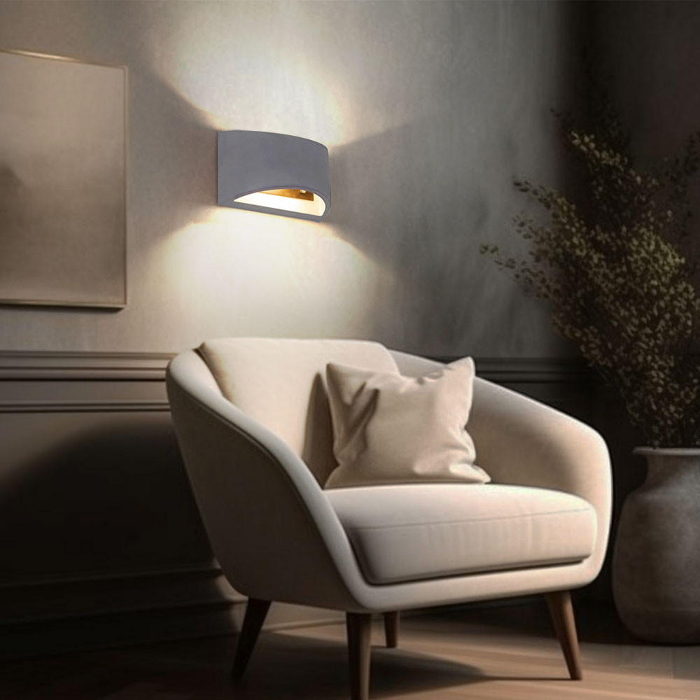 Thumbnail - Led, Grau, Stein, F, 20x12x8.8 cm, Lampen & Leuchten, LED Beleuchtung, LED-Wandleuchten