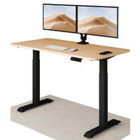 SCHREIBTISCH Elektrisch Höhenverstellbarer HomeOne 140x70cm Schwarz/Eiche mit Memory-Funktion, Anti-Kollisions Technologie - Eichefarben/Schwarz, Holzwerkstoff (70/140/72cm) - Desktronic