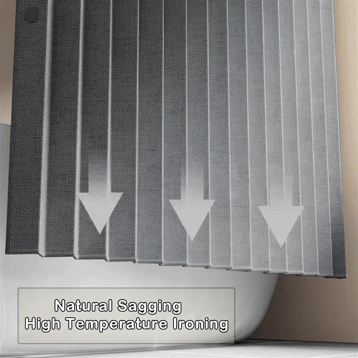 DUSCHVORHANG, grau, faltbar, 100 x 200 cm - Grau, Textil (100/200cm)