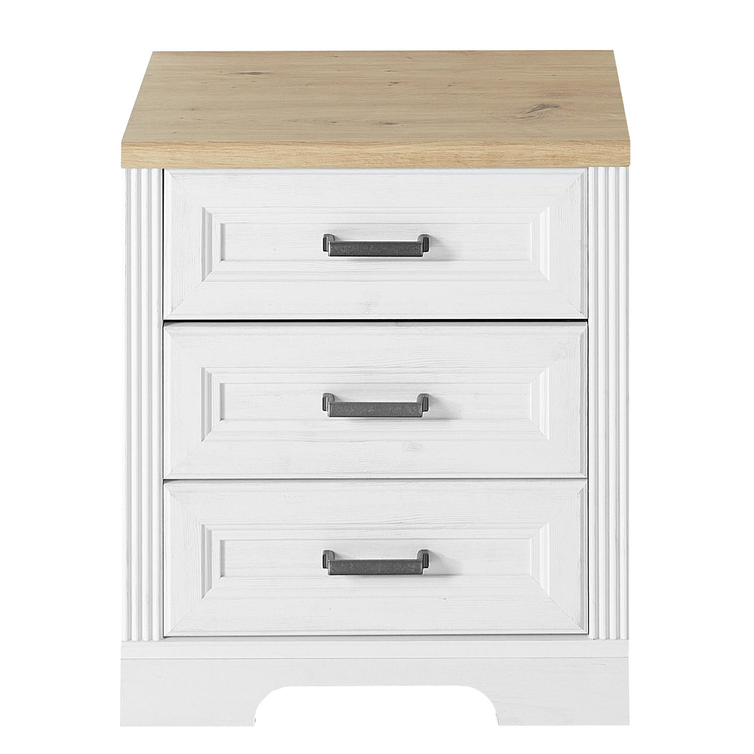 ROLLCONTAINER - Weiß/Pinienfarben, Holzwerkstoff/Metall (54/62/39cm) - home24