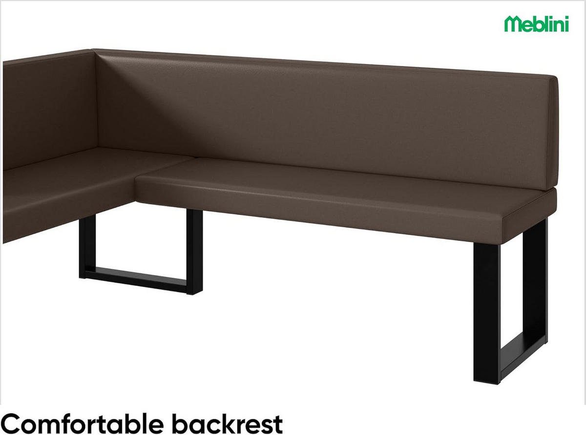 ECKBANK TONI_U - Braun, Leder (128/168cm) - Meblini