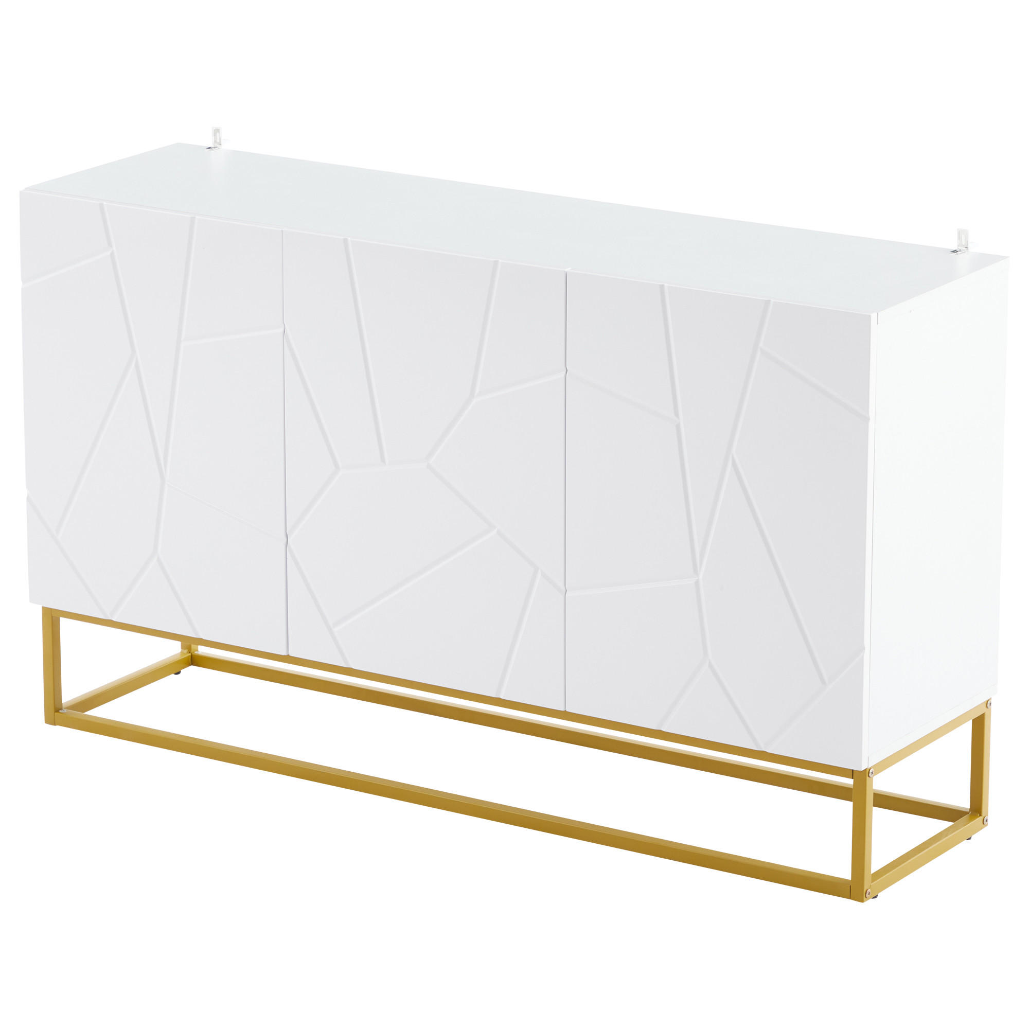 SIDEBOARD DE-37751 mit 3 Türen und verstellbaren Böden Weiß - Weiß, Holzwerkstoff (130/76/35cm) - ComfortXL