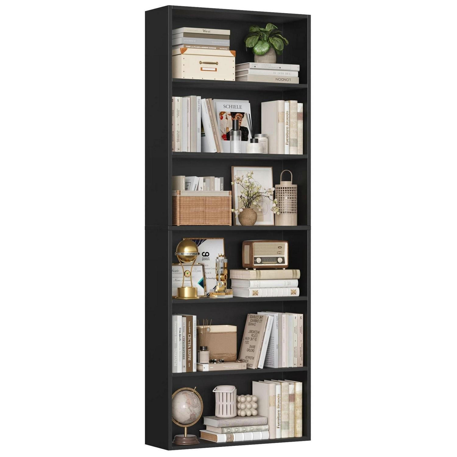 BÜCHERREGAL Schwarz 180 x 60 x 23,5 cm - Schwarz, Holzwerkstoff (60/180/23.5cm)
