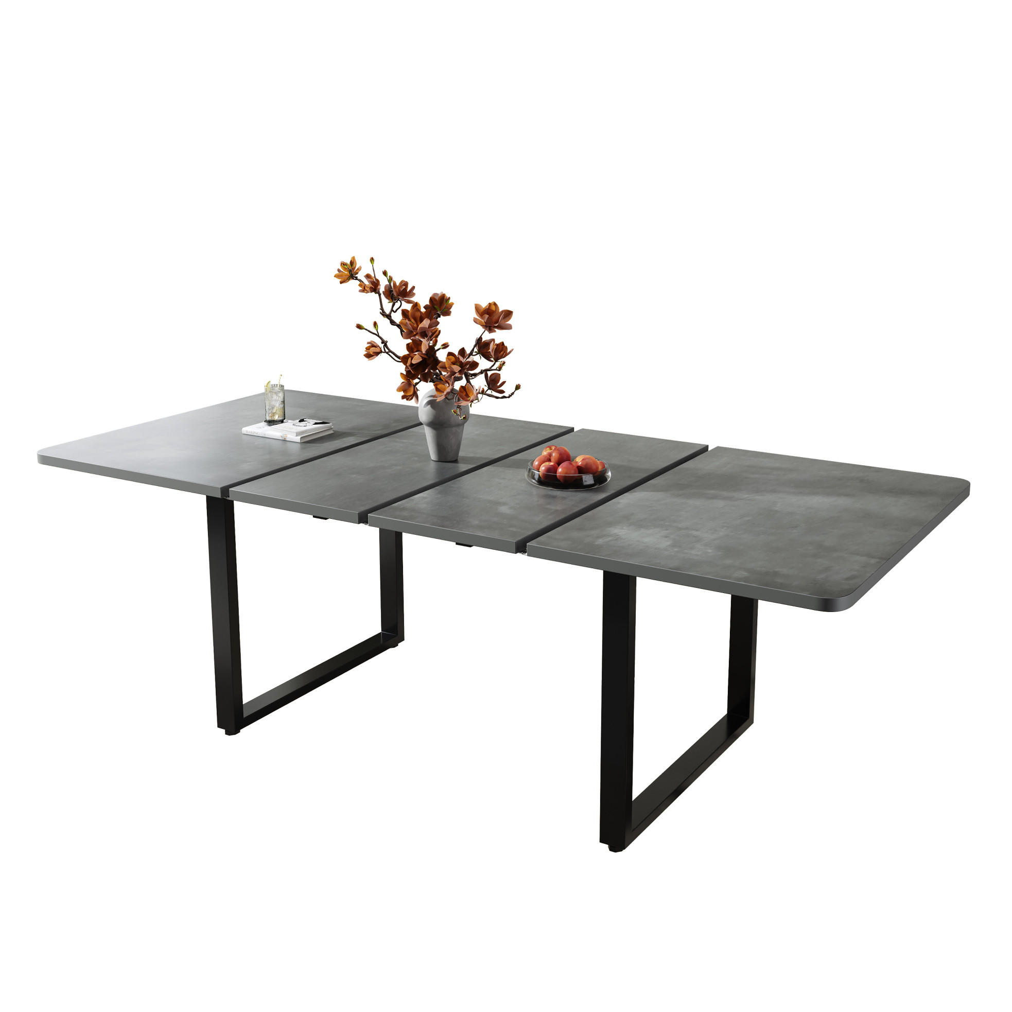 OKWISH JÍDELNÍ stůl 140-220/80 cm šedý z MDF rozkládací pro 6-10 osob