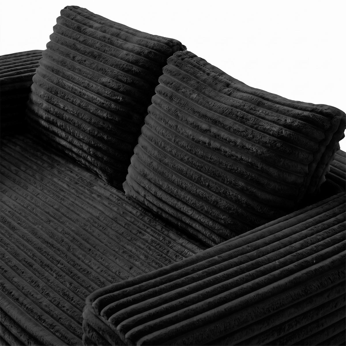 2-SITZER SOFA Cord Schwarz - Schwarz, Textil (160/58/88cm) - WISHDOR