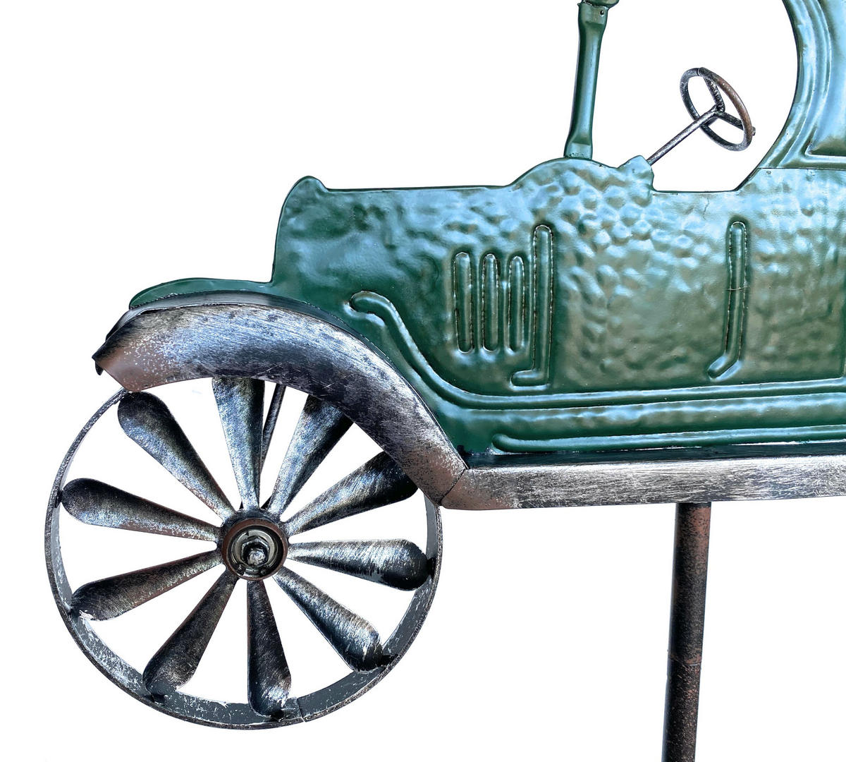 GARTENSTECKER Metall Grün Oldtimer Auto XL 160 cm - Braun, Metall (53/160/6cm) - DanDiBo