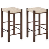 SCAUNE DE BAR set de 2 maro Embrun - bej/maro închis, lemn (35/66/35cm) - Beliani