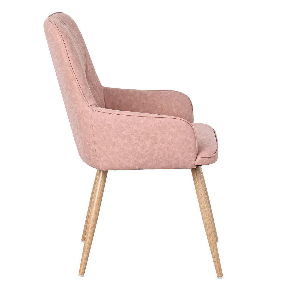 ARMLEHNSTUHL-SET 2 Stück in Lederlook(YZ3) - Pink, Textil (57/87/62cm) - HOMAVO