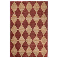 TEPPICH Jute Flachgewebe Rauten Muster, Wohnzimmer Terrakotta Rechteckig 160x230 - Terracotta, Textil (160/230cm) - KADIMA DESIGN