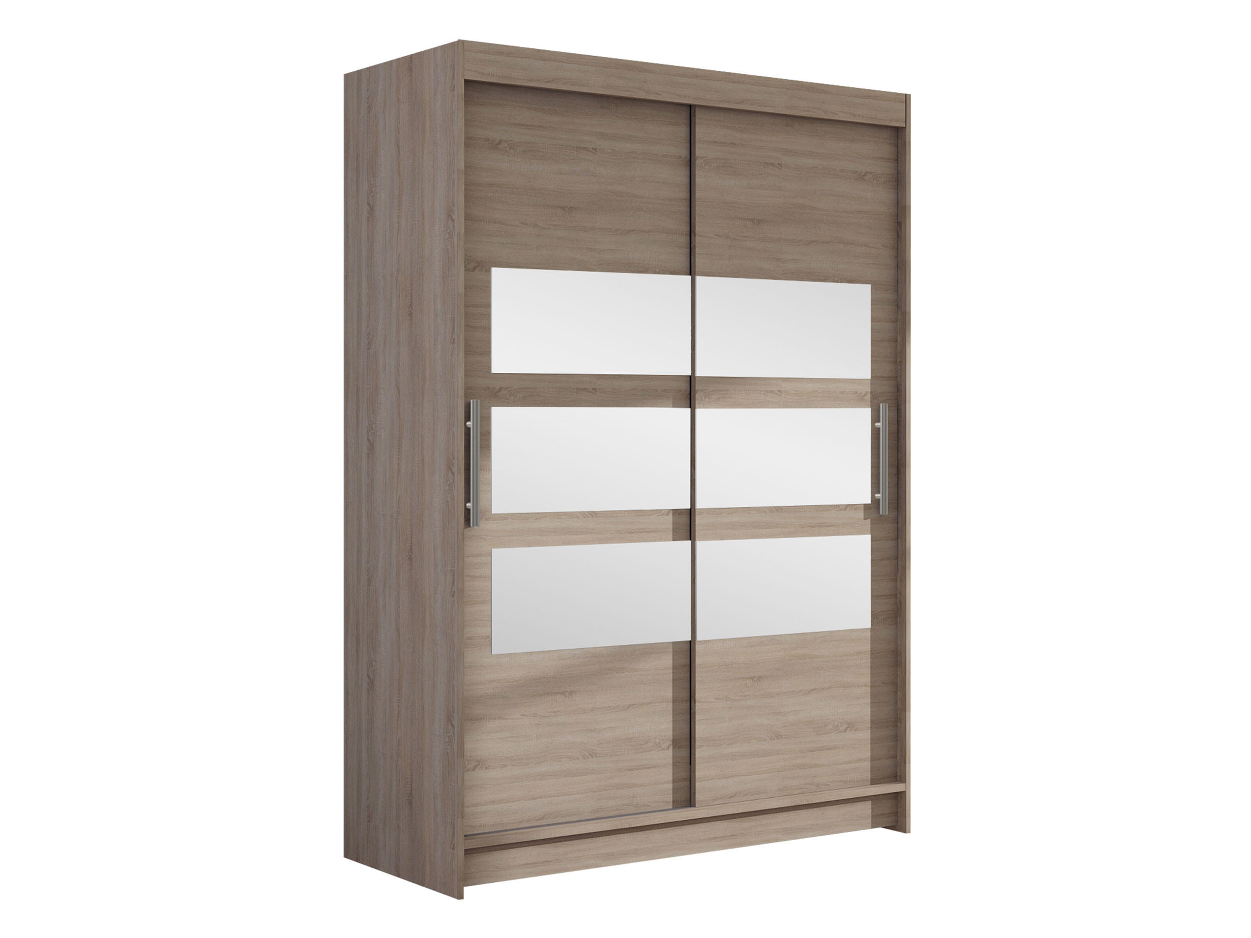 KLEIDERSCHRANK Miami V - Silberfarben/Trüffeleichefarben, Holzwerkstoff/Kunststoff (120/200/58cm) - MIRJAN24