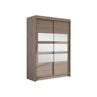 KLEIDERSCHRANK Miami V - Silberfarben/Trüffeleichefarben, Holzwerkstoff/Kunststoff (120/200/58cm) - MIRJAN24