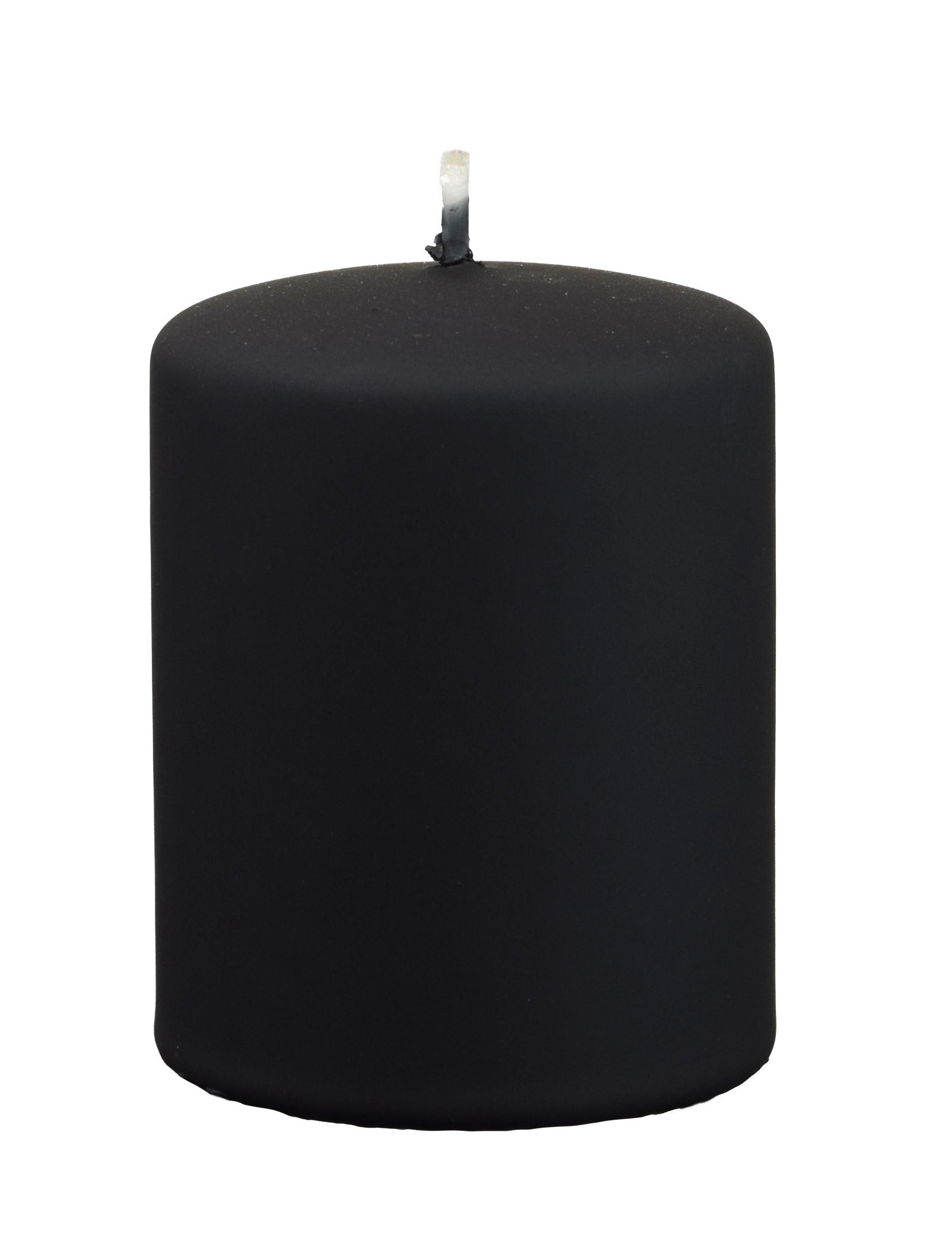 STUMPENKERZEN Samt-Lack Deep Black 8 x 6 cm, 4er Set - Schwarz, Paraffin (6/8/8cm) - Kopschitz Kerzen