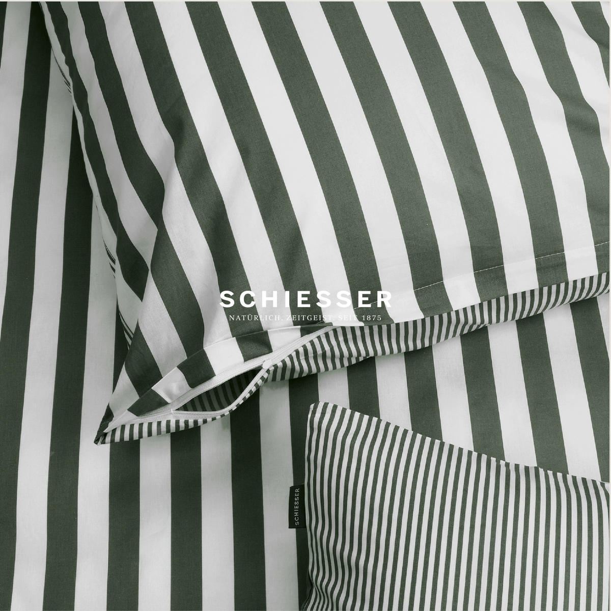 BETTWÄSCHESET Marie - Renforcé - 2-teilig - 135 x 200 cm - Dunkelgrün - Dunkelgrün, Textil (135/200cm) - SCHIESSER