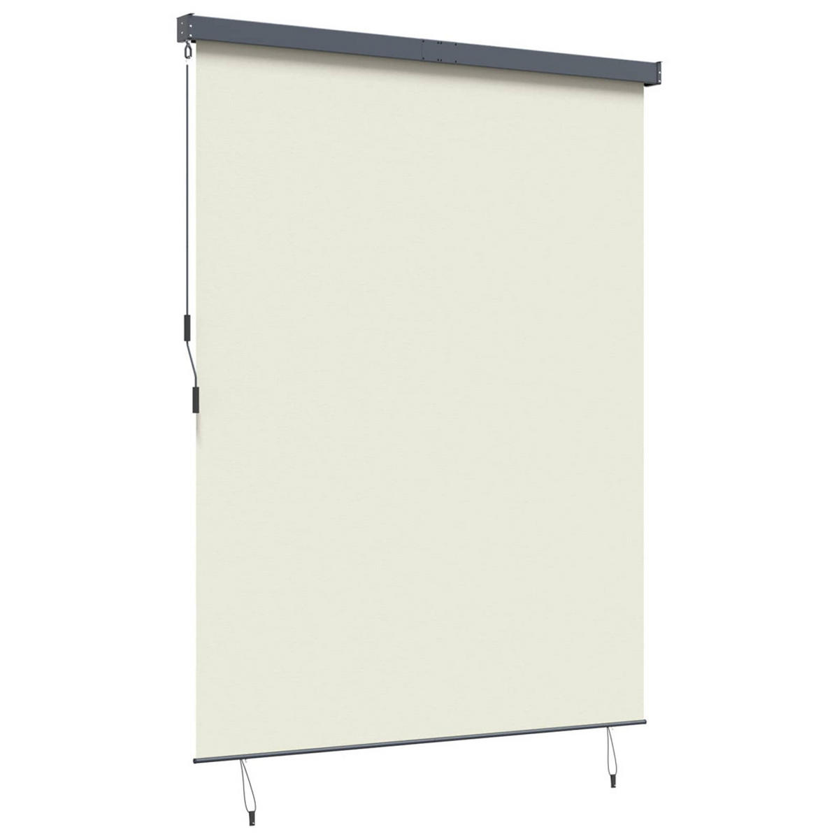 ROLLO Gestreift Verstellbar 200/250 cm aus Stoff Crème - Creme, Textil (200/250cm) - vidaXL