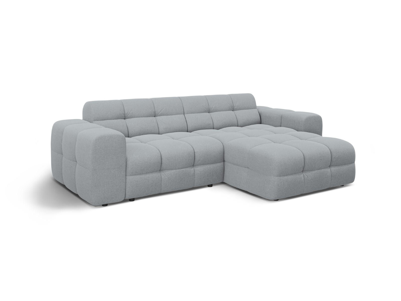 ECKSOFA rechts Kendal aus strukturiertem Stoff platin 4 Sitzplätze - Platinfarben, Textil (173/256cm) - Micadoni