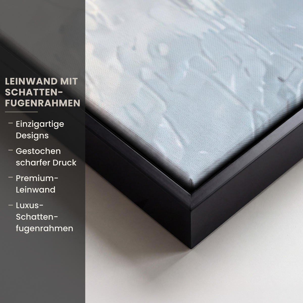 LEINWAND Bilder mit Rahmen - Vögel - Zweig - Winter - Schnee - 120x80 - Pastellblau, Textil (120/80cm) - MuchoWow