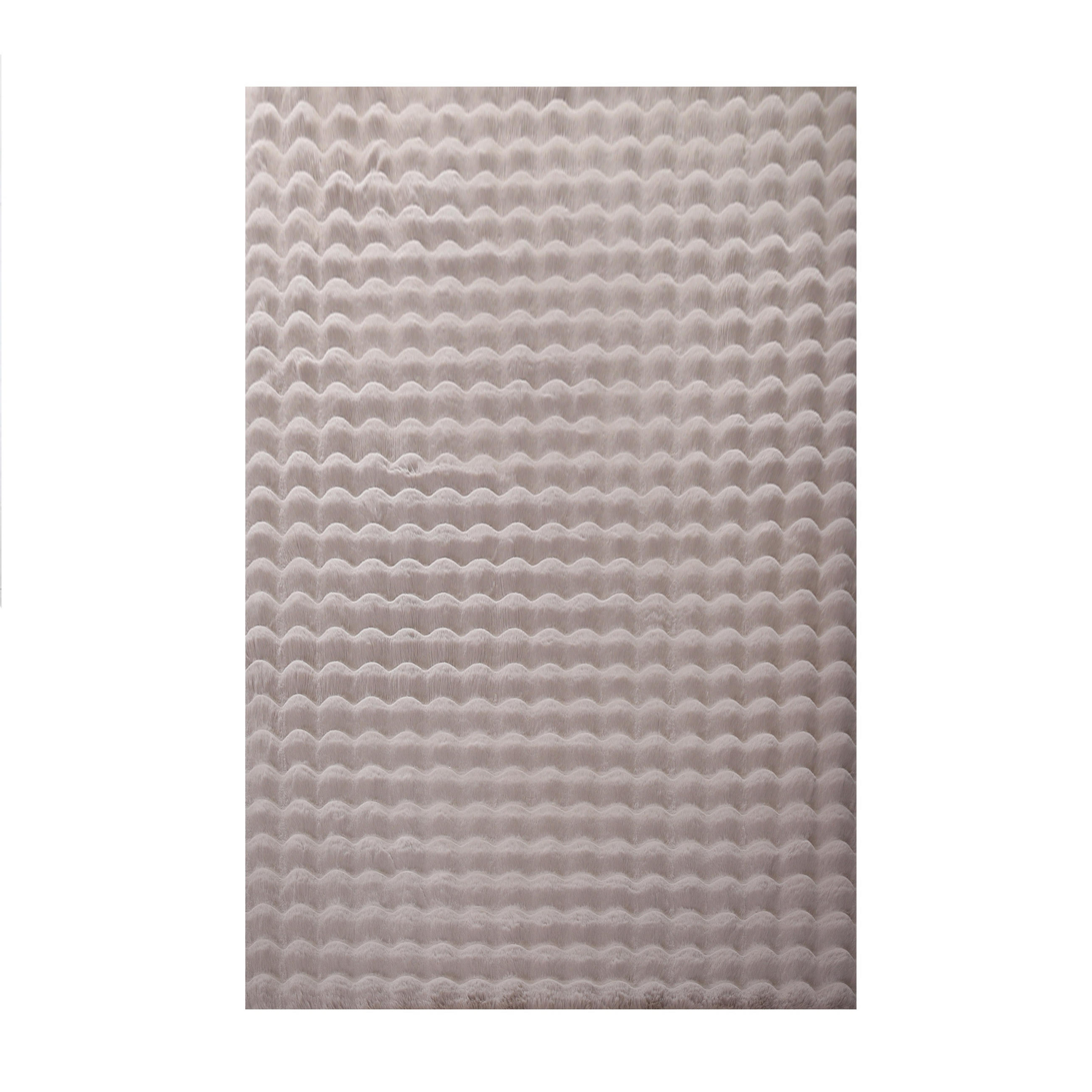 TEPPICH Waschbar Hochflor Uni Polyester Wohnzimmer Beige Rechteckig 120x170 - Beige, Textil (120/170cm) - KADIMA DESIGN