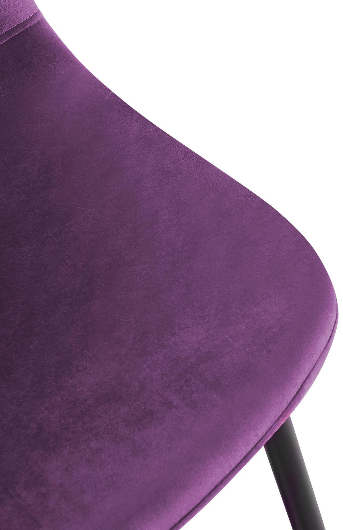 STUHL Samt Lila - Lila/Schwarz, Textil/Metall (44/88/51cm) - CLP