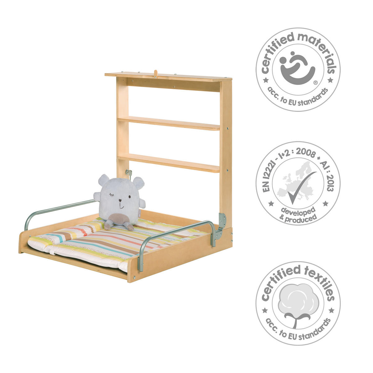 WANDWICKELREGAL Dschungelbaby - Naturfarben, Holzwerkstoff (66/78/76.5cm) - Roba