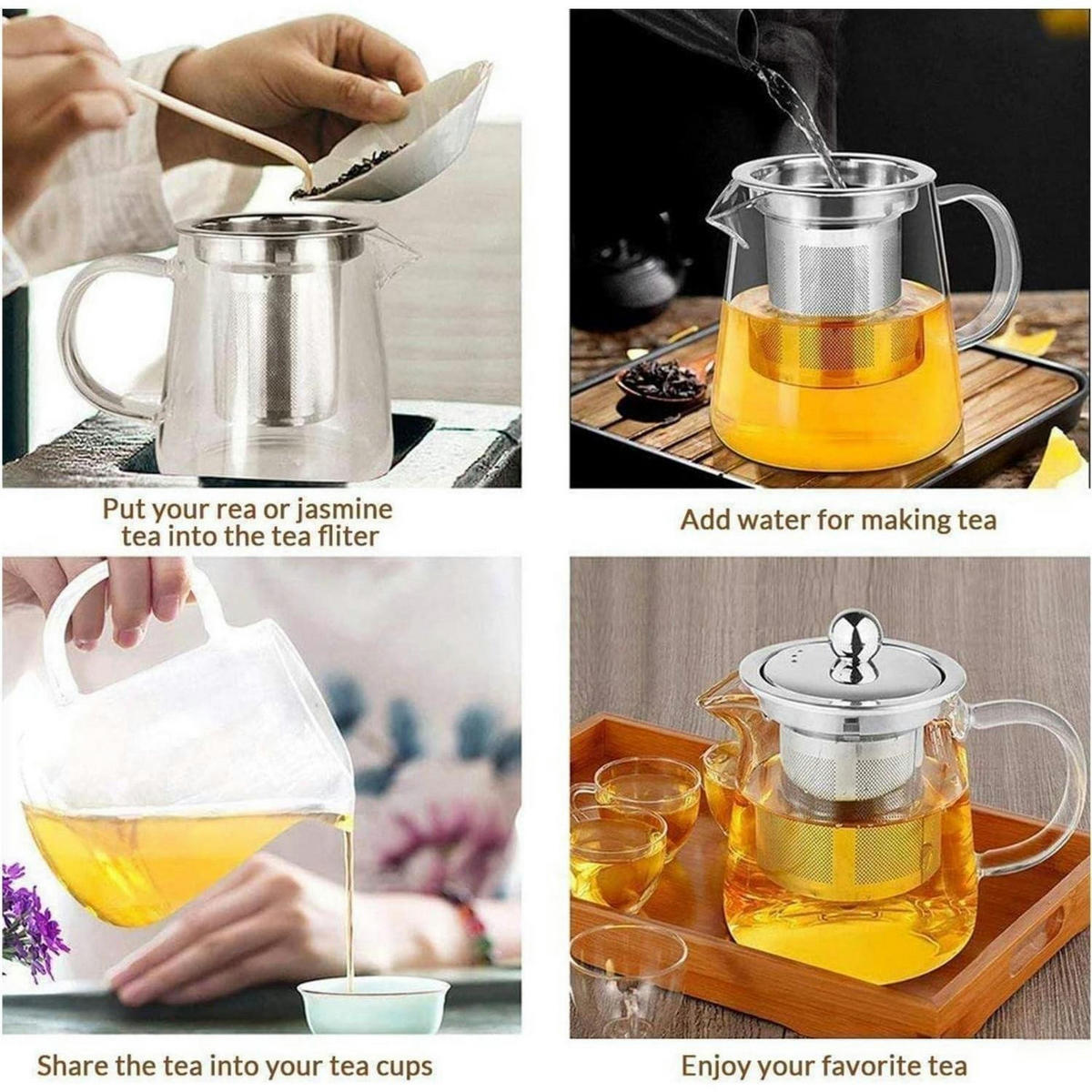 TEEKANNE Glas 1300ML mit Siebeinsatz Borosilikatglas - Transparent, Glas (14/14cm)