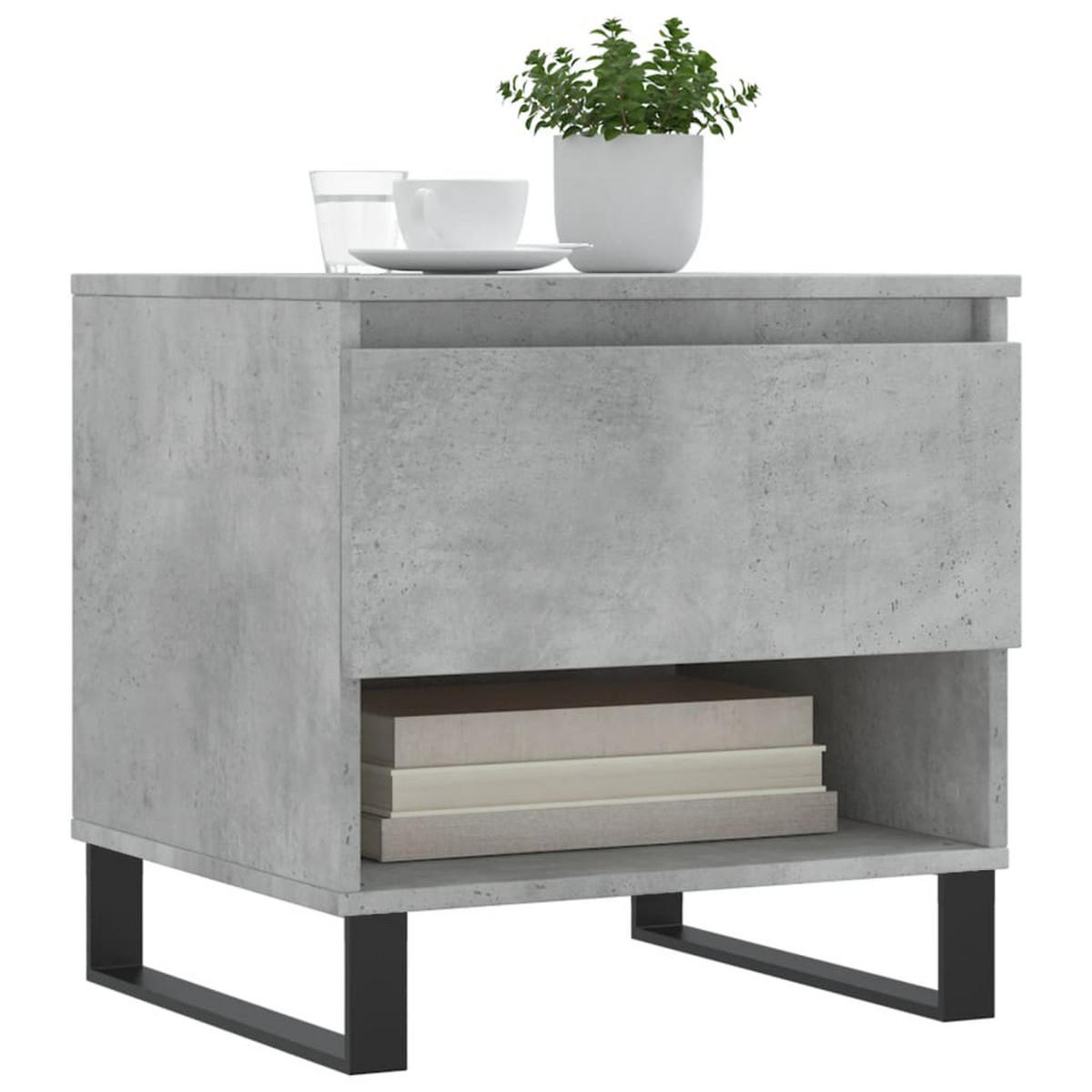 COUCHTISCHE 2 Stk. Betongrau 50x46x50 cm Holzwerkstoff - Grau, Holzwerkstoff (50/46/50cm) - furnicato