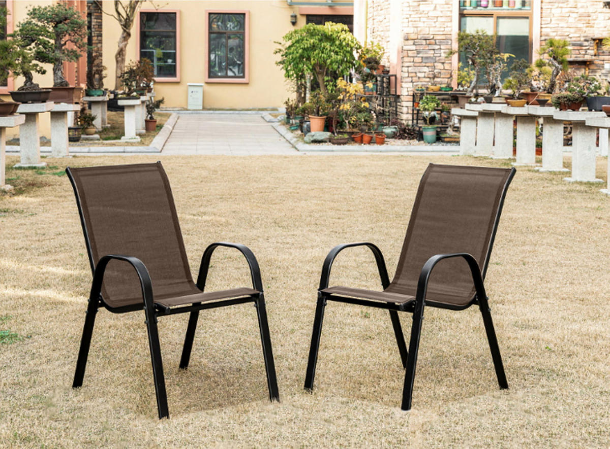 GARTENSTUHL-SET mit 2 Teilen - Braun, Metall (43/91/56cm) - A2A Home