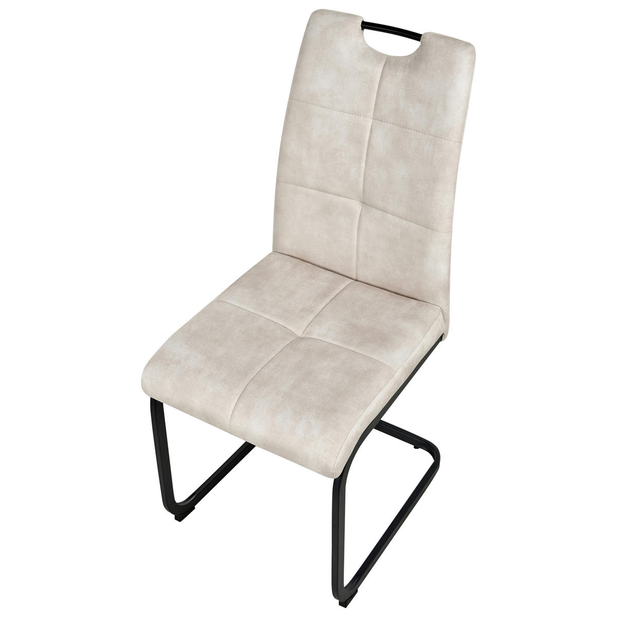 ESSZIMMERSTUHL 4er-Set Hellbeige Cisco - Beige/Schwarz, Textil (43/98/50cm) - Beliani