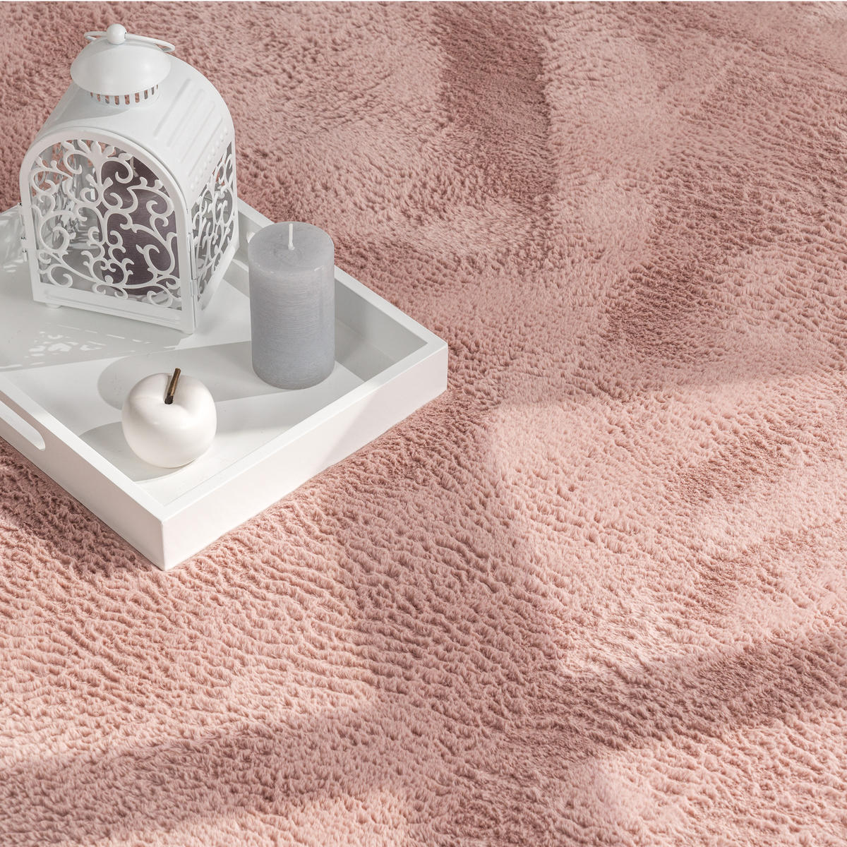 HOCHFLORTEPPICH 80/80 cm Soft 380 - Pink, Textil (80/80cm) - Paco Home