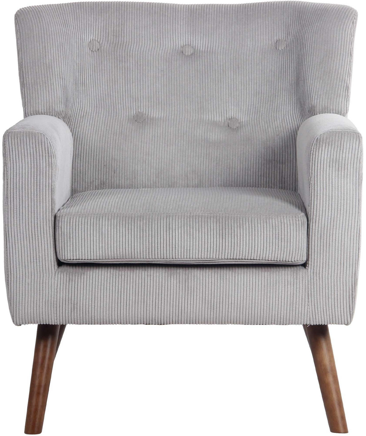 SESSEL Cord Grau - Braun/Grau, Holz/Textil (72/80/74cm) - CLP