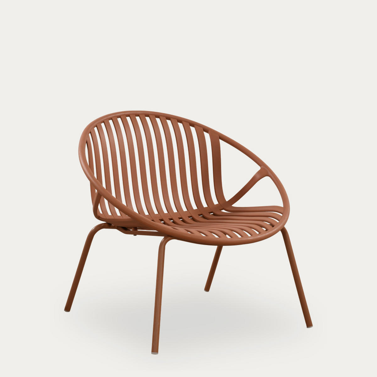 LOUNGESESSEL Barow Terrakotta 79.5 cm x 72.5 cm - Terracotta, Kunststoff (79/72/71cm) - Kenay Home