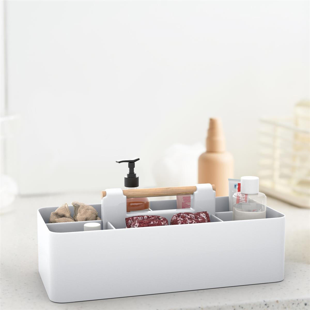 MAKE-UP-ORGANIZER 32/15.5/8 cm (Grau) - Grau, Kunststoff (15.5/8/32cm) - Intirilife