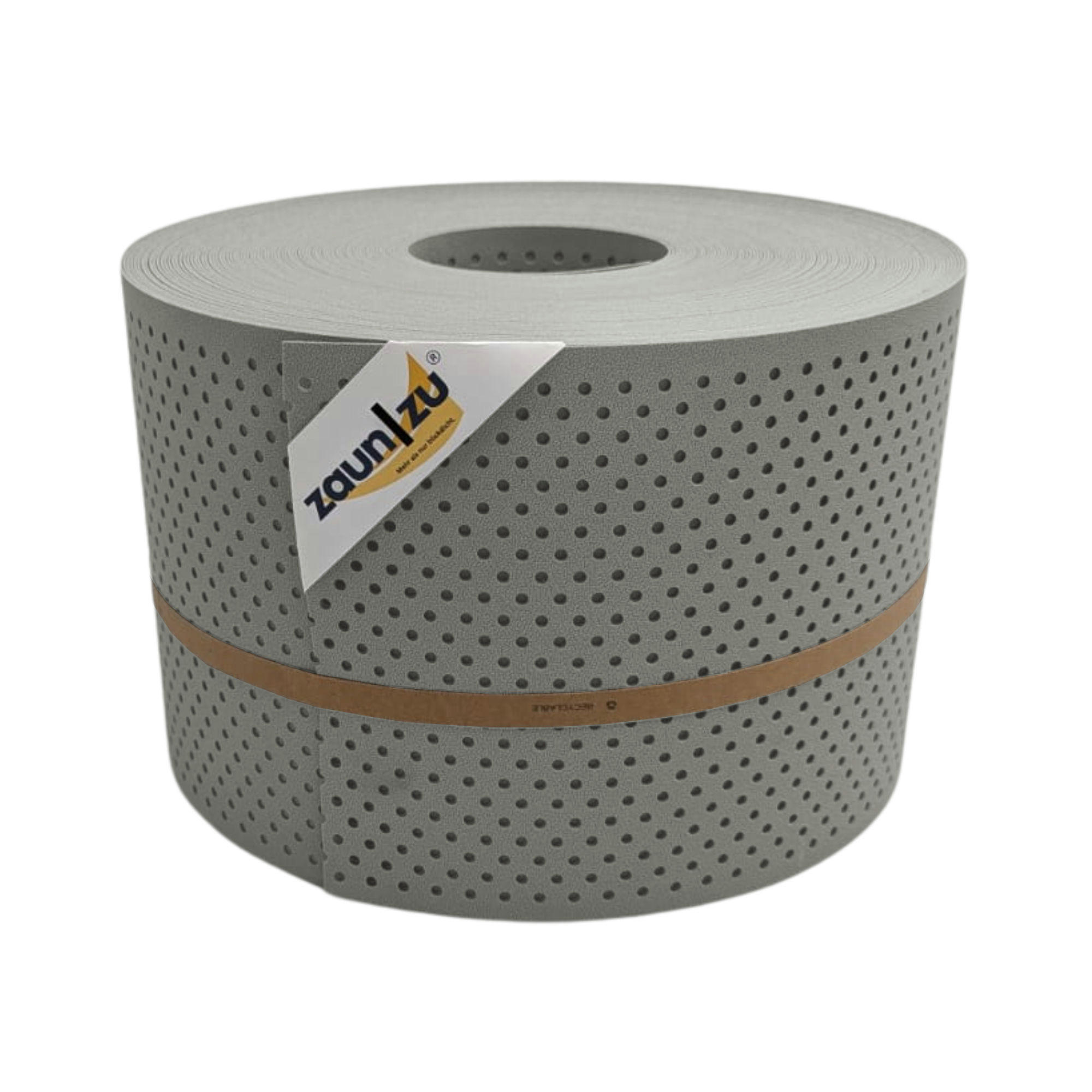 SICHTSCHUTZSTREIFEN PP Premium Gelocht 15 Prozent Streifen Steingrau 50m - Graubraun, Kunststoff (5000/19cm) - ZAUN|ZU