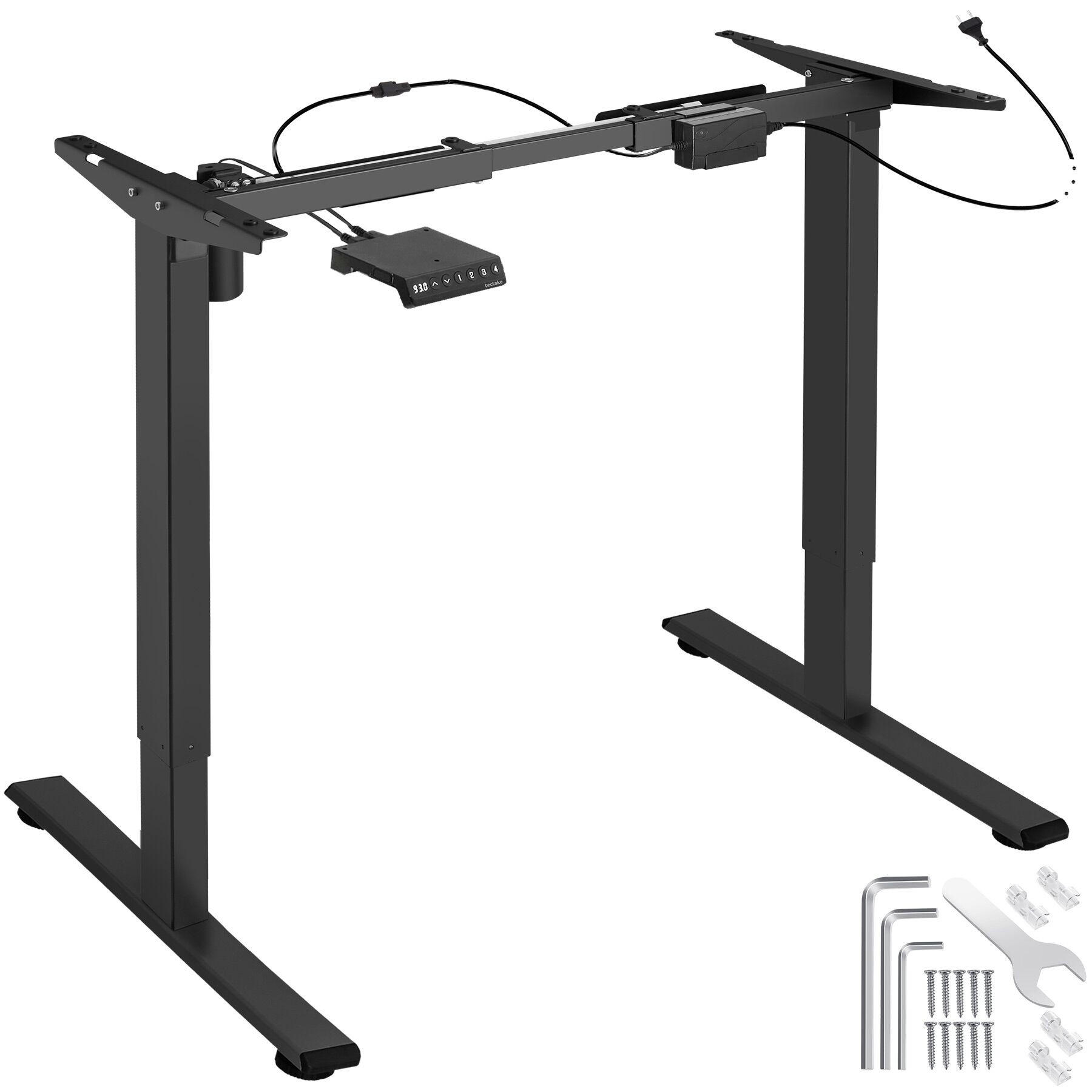 TISCHGESTELL Piotr, 85 - 129 x 65 x 71 - 121 cm, schwarz - Schwarz, Metall (129/65/121cm) - tectake