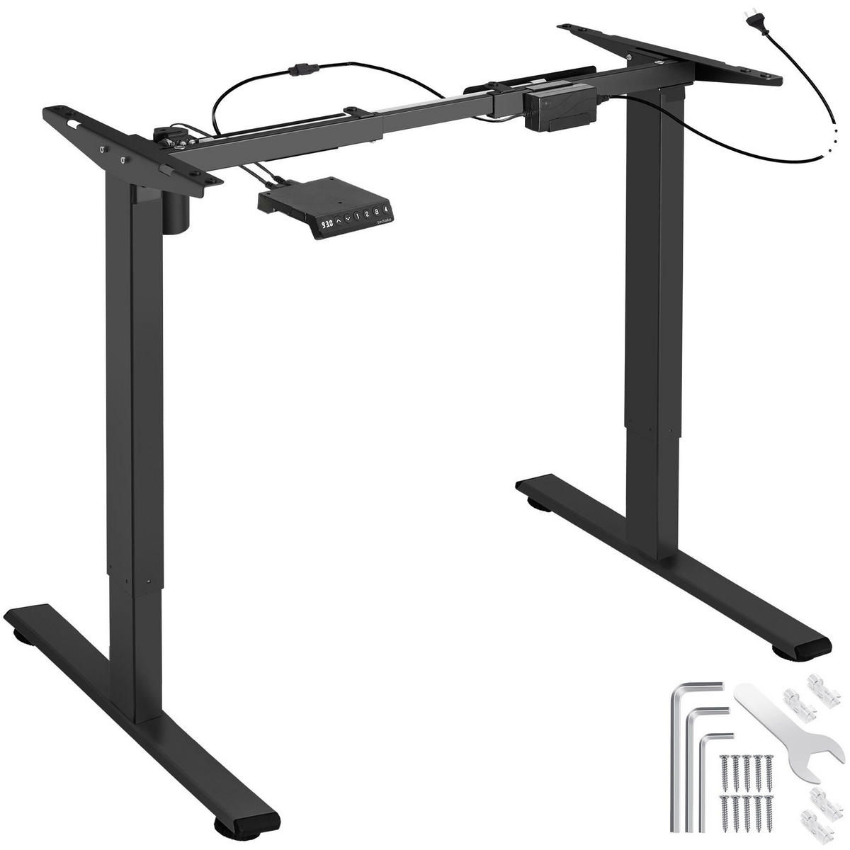 TISCHGESTELL Piotr, 85 - 129 x 65 x 71 - 121 cm, schwarz - Schwarz, Metall (129/65/121cm) - tectake