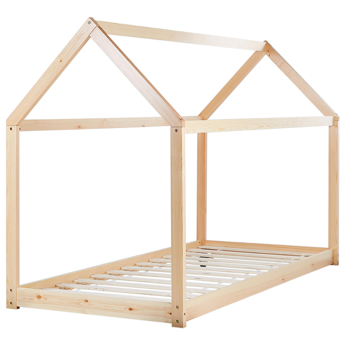 KINDER-HAUSBETT Heller Holzfarbton 90-200 cm Tosse - Hellbraun, Holz (90/200cm) - Beliani
