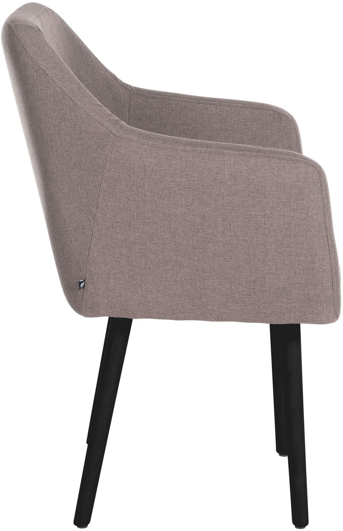 ARMLEHNENSTUHL Stoff taupe - Taupe/Schwarz, Holz/Textil (61/88/57.5cm) - CLP